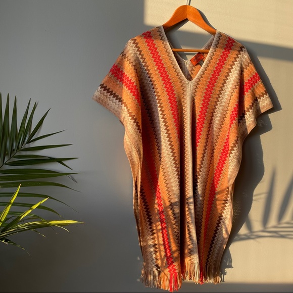 MISSONI Chevron Open Cape Poncho NWOT - Picture 5 of 9